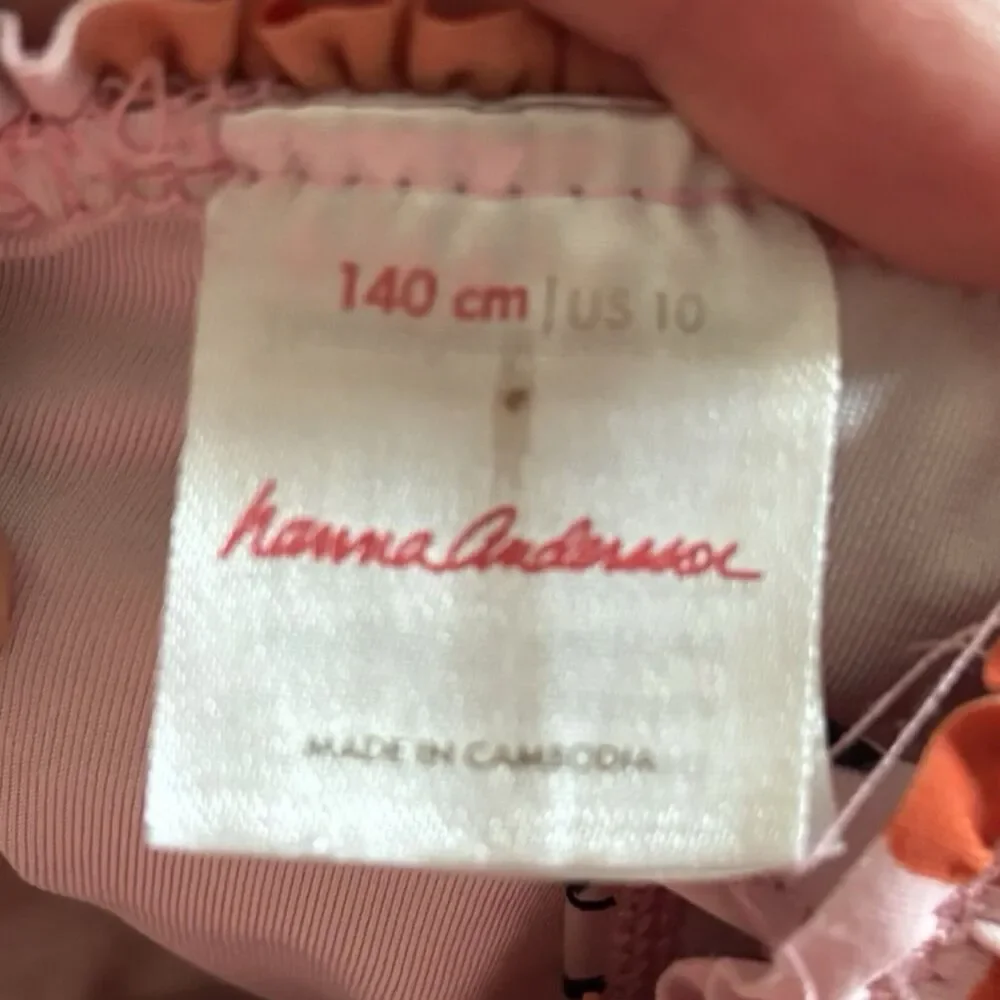 Hanna Andersson Pink Poppy Smocked One Piece Swimsuit Girls Size 10